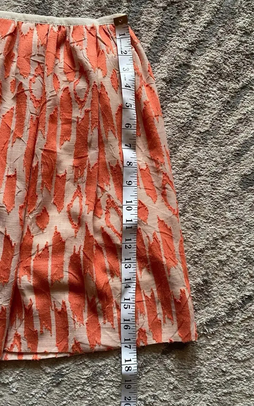 J. Crew Orange & Tan Ikat Mini Skirt, Size 0